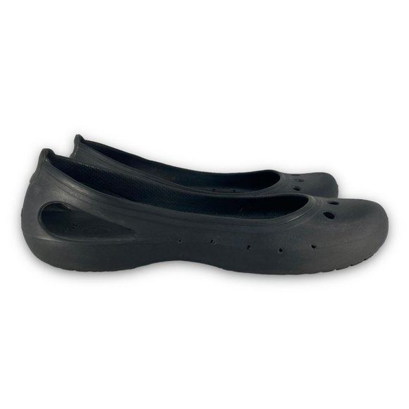 Crocs Kadee Iconic Comfort Ballet Flats Slip On Croslite Black Women 9 - Picture 3 of 10